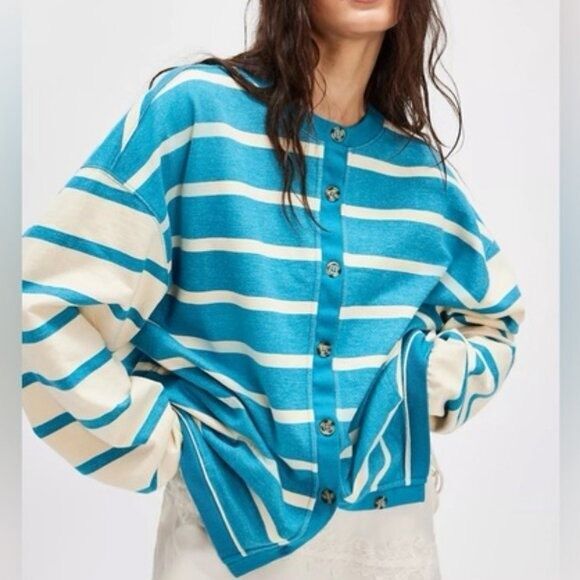 Free People Striped Cardigan - Picture 1 of 8